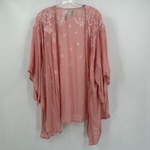 Forgotten Grace Womens Size‎ 1X Embroidered Boho Festival Kimono Duster